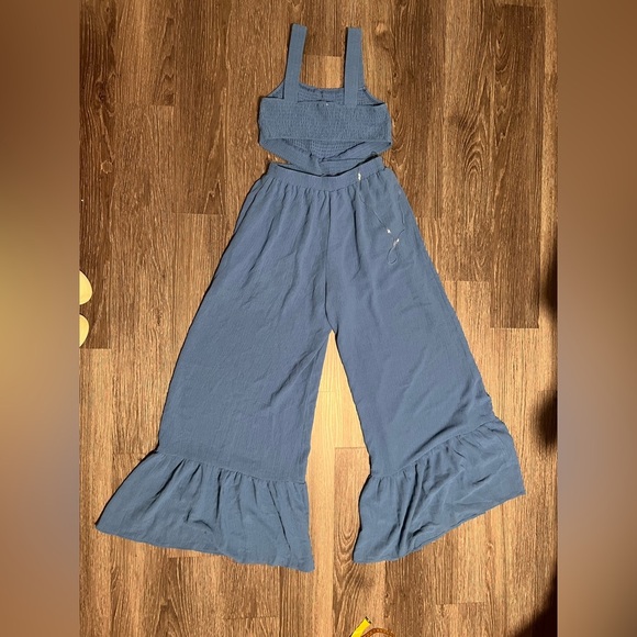 ILLA ILLA Blue Wide-Leg Jumpsuit with Ruffle Hem - Picture 5 of 10